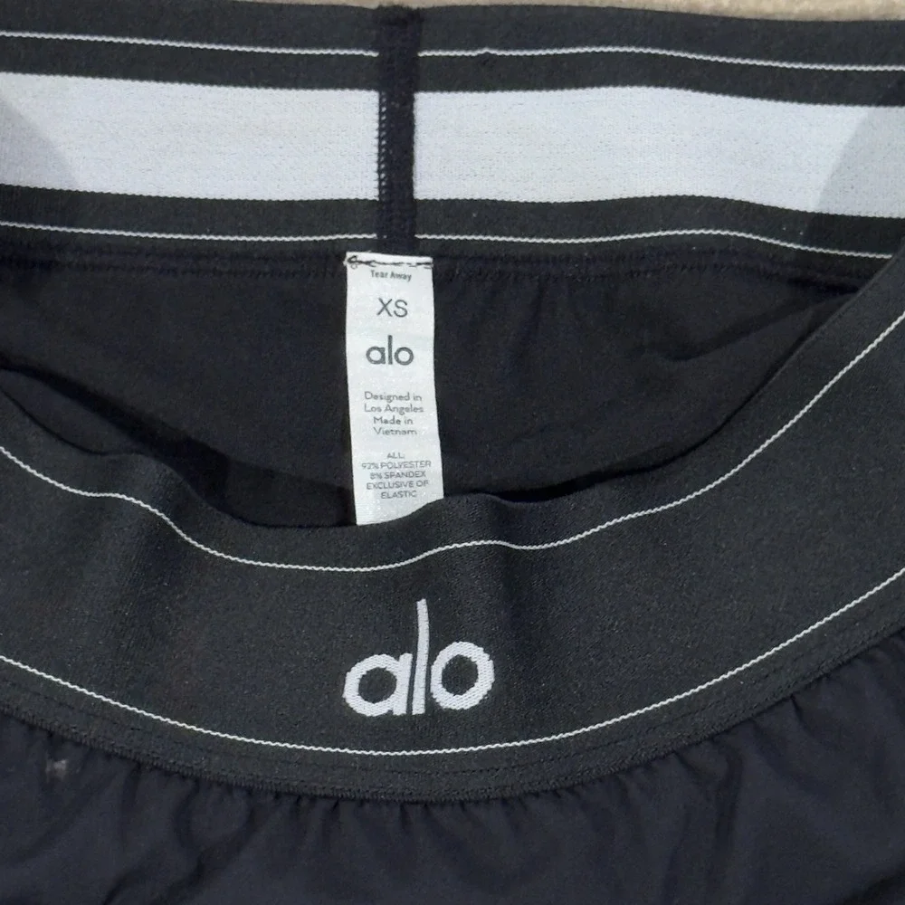 Alo Yoga Women's Size XS Athletic Black Lined Match Point Tennis Skirt Skort euc